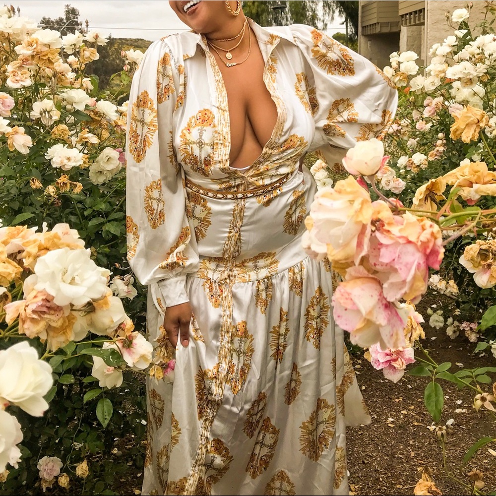 Gold design Maxi Dress